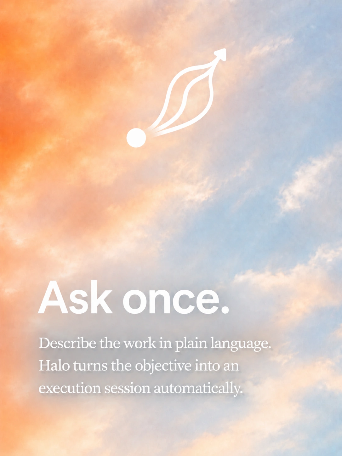 Ask once — one request enters Halo's adaptive execution system.